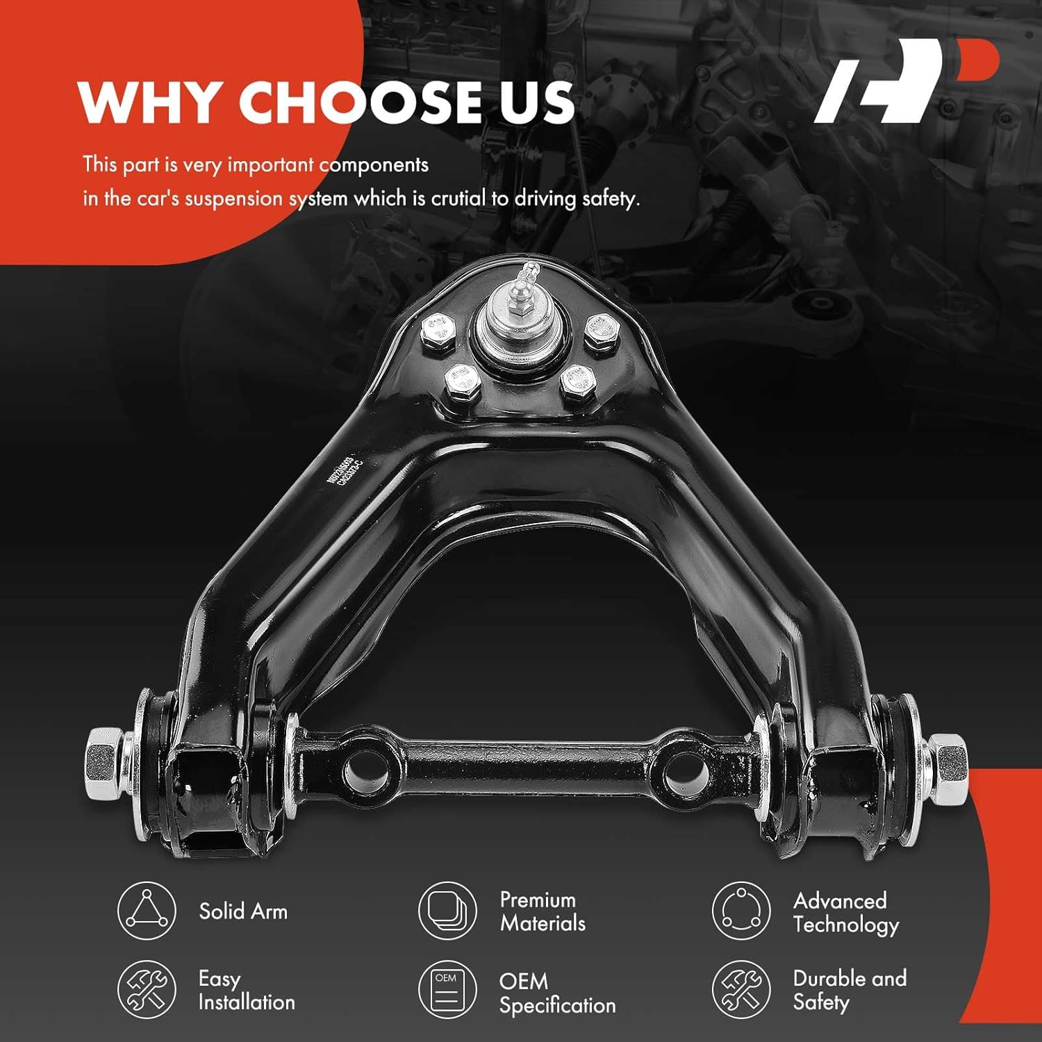 A-Premium Front Right Upper Control Arm with Ball Joint & Bushing, Compatible with Nissan Pathfinder 1987-1997, Pickup 1995-1997, D21 1986-1994