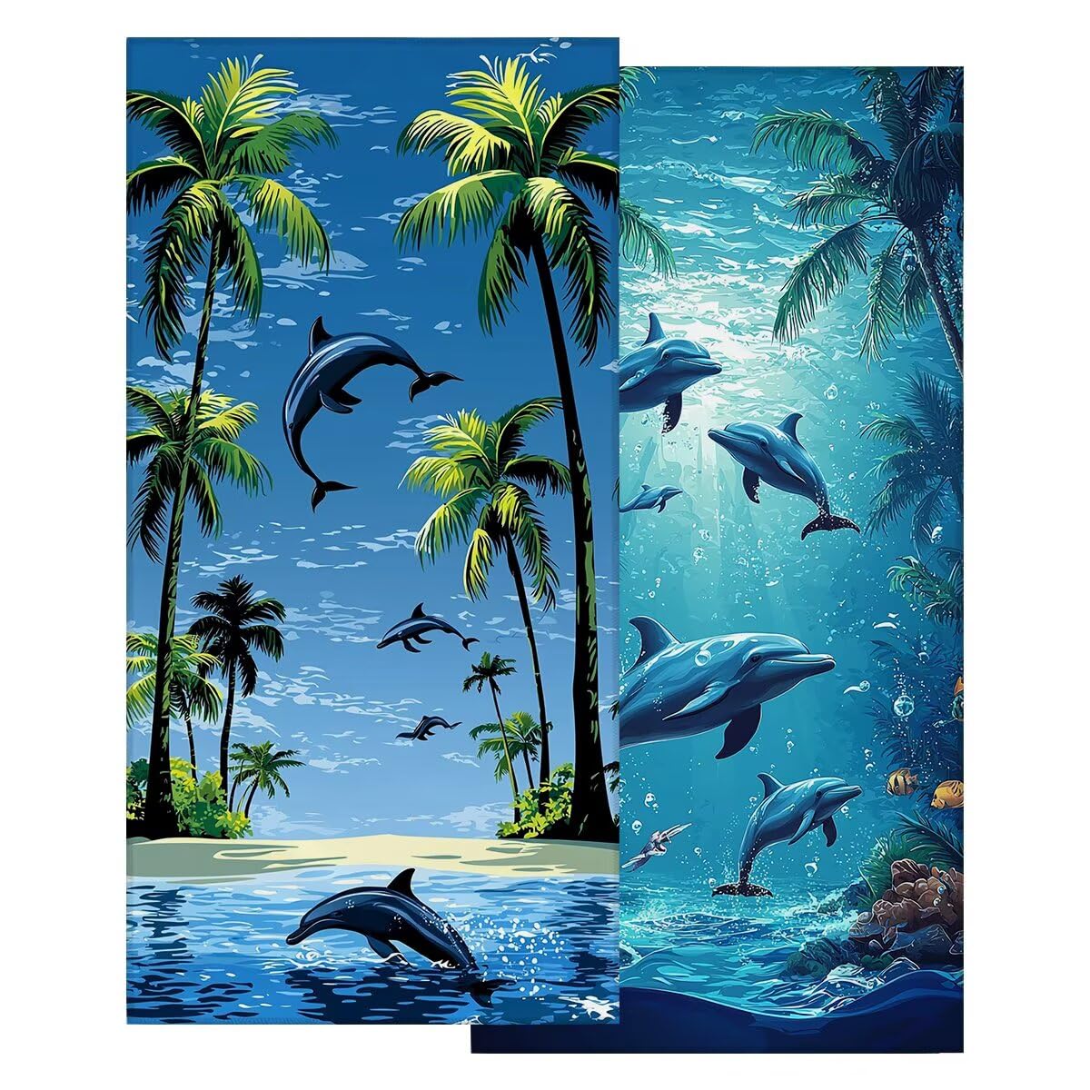 Ręcznik plażowy XXL, 100 x 200 cm, zestaw 2 szt., z mikrofibry, ręcznik plażowy, morze, szybkoschnący, do sauny, fitness, bez piasku, ręcznik plażowy, do sauny, duży ręcznik kąpielowy, prezent dla