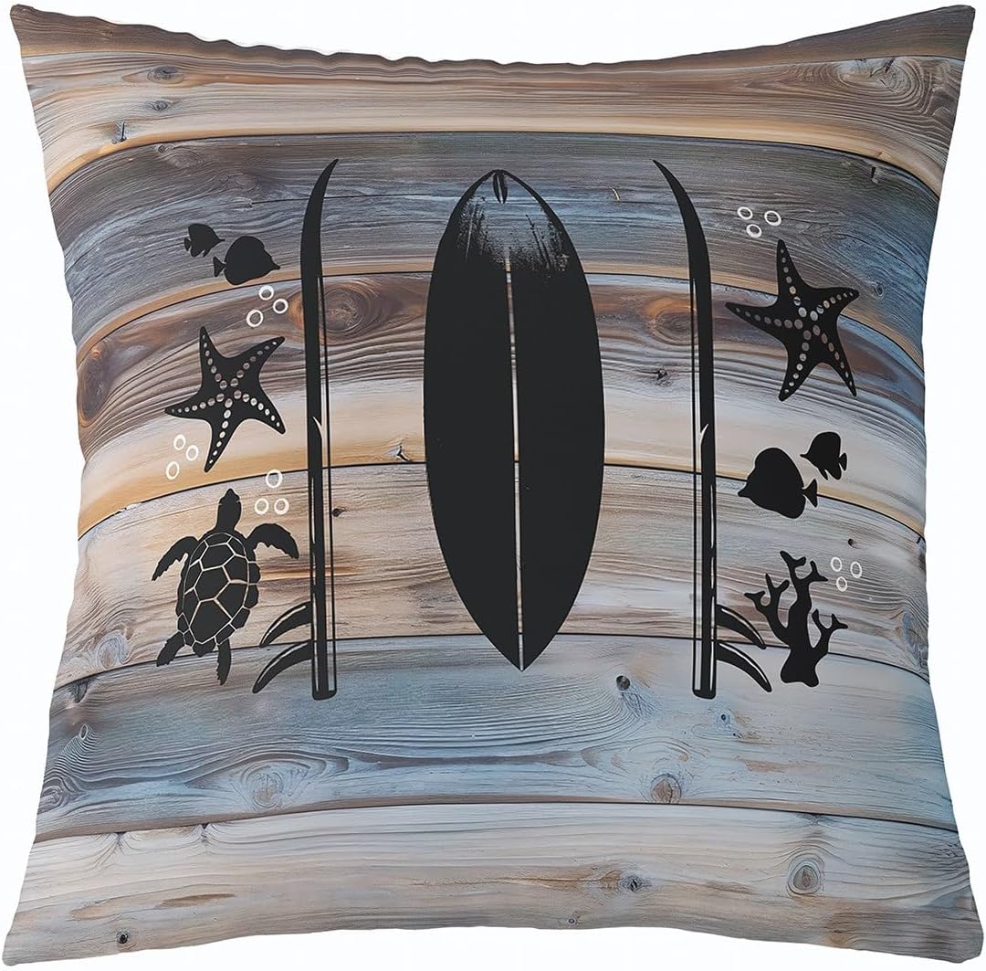 Erosebridal Lake Throw Pillow Covers,Lake House Western Aztec Accent Pillow Cases 18x18 inch Set of 4,Southwest Woodland Tree Pillow Covers,Retro Farmhouse Tribal Cushion Covers for Bed
