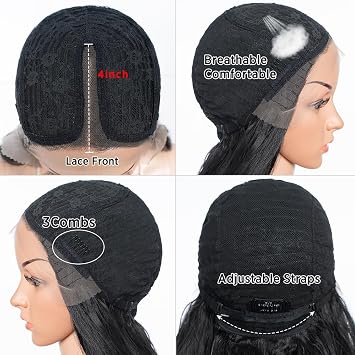 Style Icon Long Wave Wig Highlight Synthetic Lace Front Wig for Women 28 inch Long Body Wave Wig Pre Plucked with Baby Hair 13x4x1 Middle Part Lace Heat Resistant Fiber 150% Density
