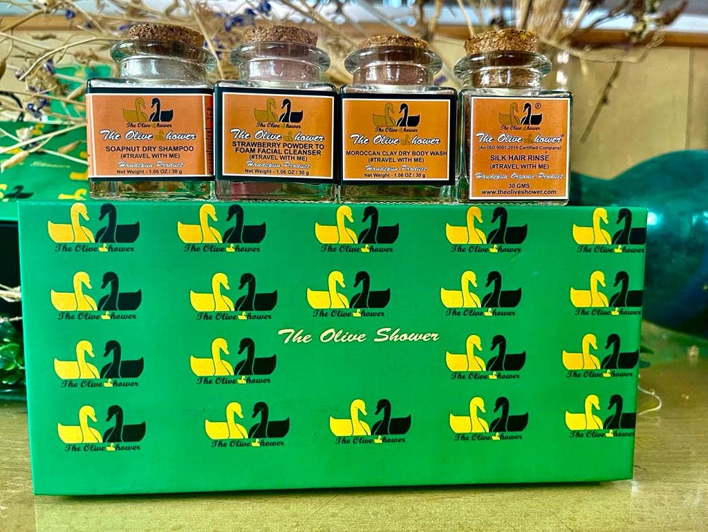 The Olive Shower- Giftable Christmas Hamper-Consists of Natural, travel friendly Bath & Body additives ,armed with herbs &Clays for overall Healthy skin & Hair.-image-12