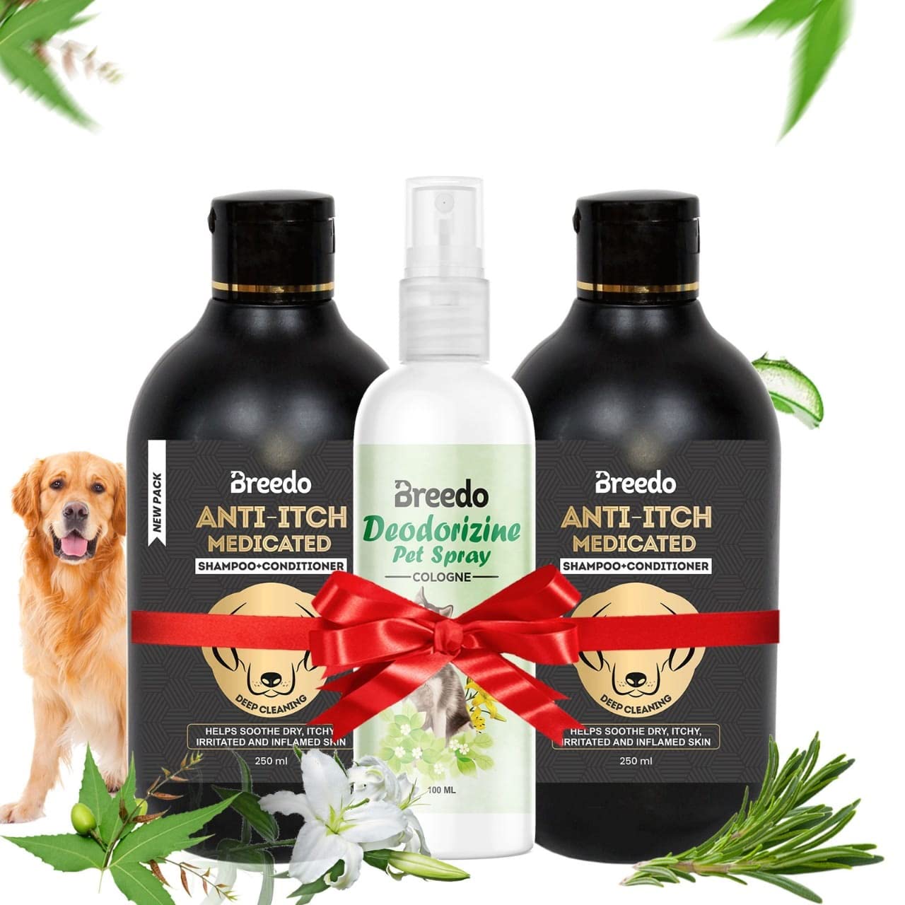 Breedo (Combo of 3) Dog Anti-Itch Shampoo +Anti-Itch Shampoo(500 ml)+ 100 ml Natural Dog Body Deodorizer Spray Natural Itch Relief Dog Shampoo for Labrador, German Shepherd, Golden Retriever (B0B468L3BM) Amazon Price History, Amazon Price Tracker
