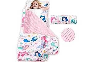 Nap Mat- Toddler Nap Mat with Pillow & Blanket- Sleep Mat for...