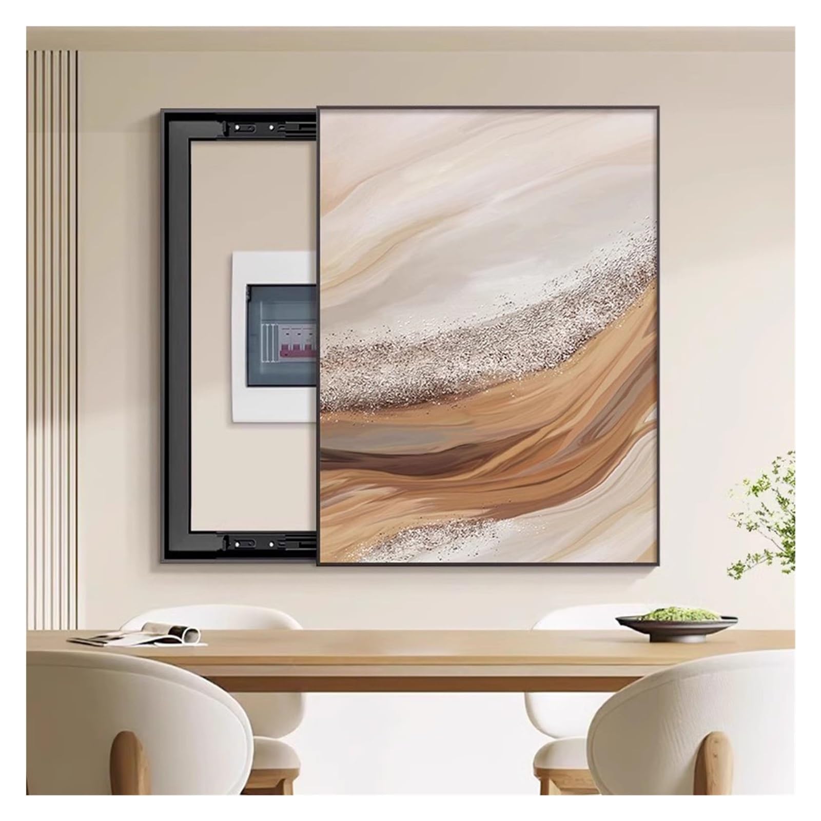 POCHY Copertura Quadro Elettrico Decorativa Nascondi Contatore Quadri Copri Contatori Contatore Elettrico di Tipo Scorrevole (40X50CM/15.7x19.6in)