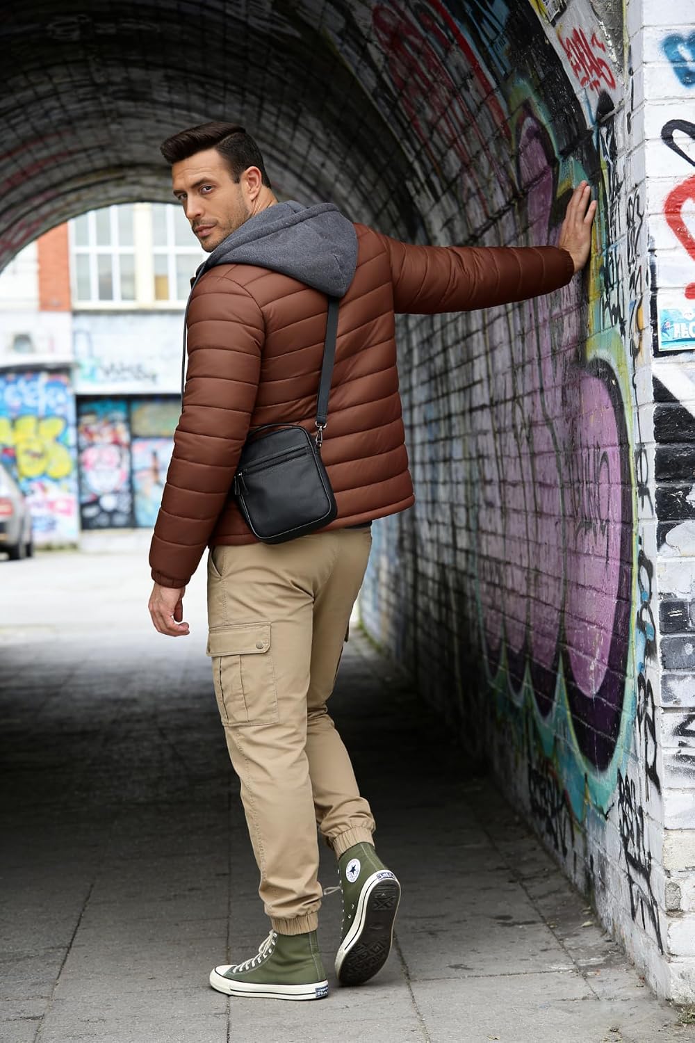 SWISSWELL Mens Lightweight Puffer Jacket with Hood Quilted Insulated Water-Resistant Coat Warm Winter Zip Up Hooded Jacket