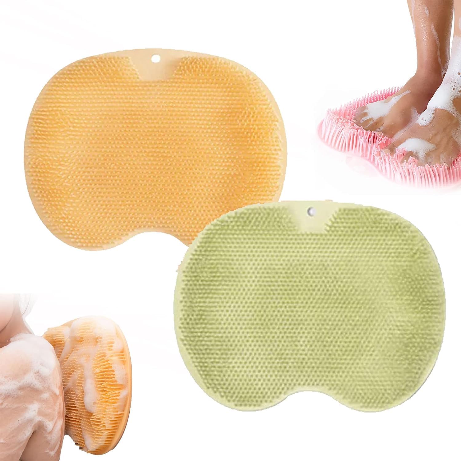 Shower Back Massager Scrubber, Shower Foot Massager Scrubber,Non Slip/Suction Cups Silicone Foot Brush Washer Cleaner Massage for Dead Skin Remover Improves Foot Circulation (1)-image-40