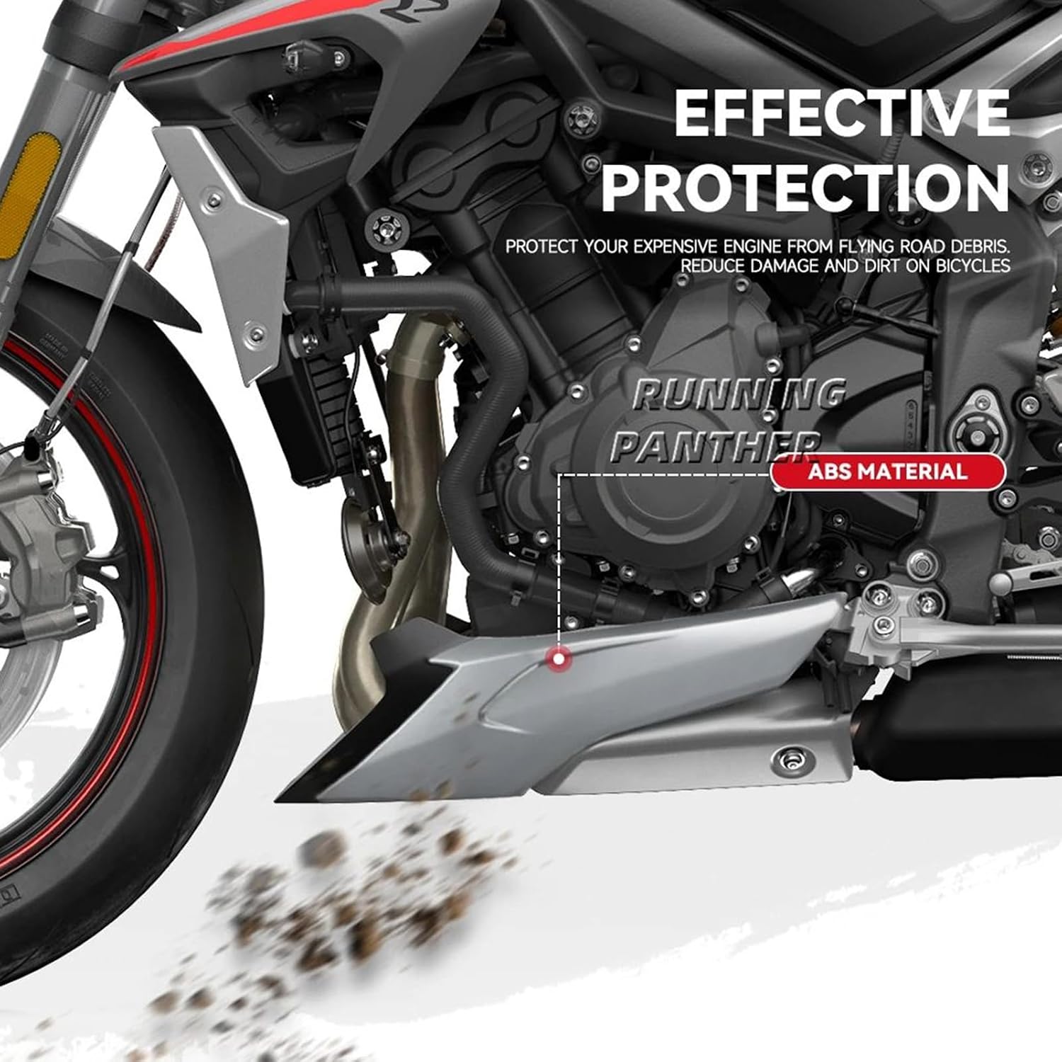 New Motorcycle Skid Plate Accessories Moto Engine Guard Module Spoiler Chassis Fairing for Street Triple 765 RS 765RS 2017-2022 Chassis Protective Cover (Pearl White (Bright))
