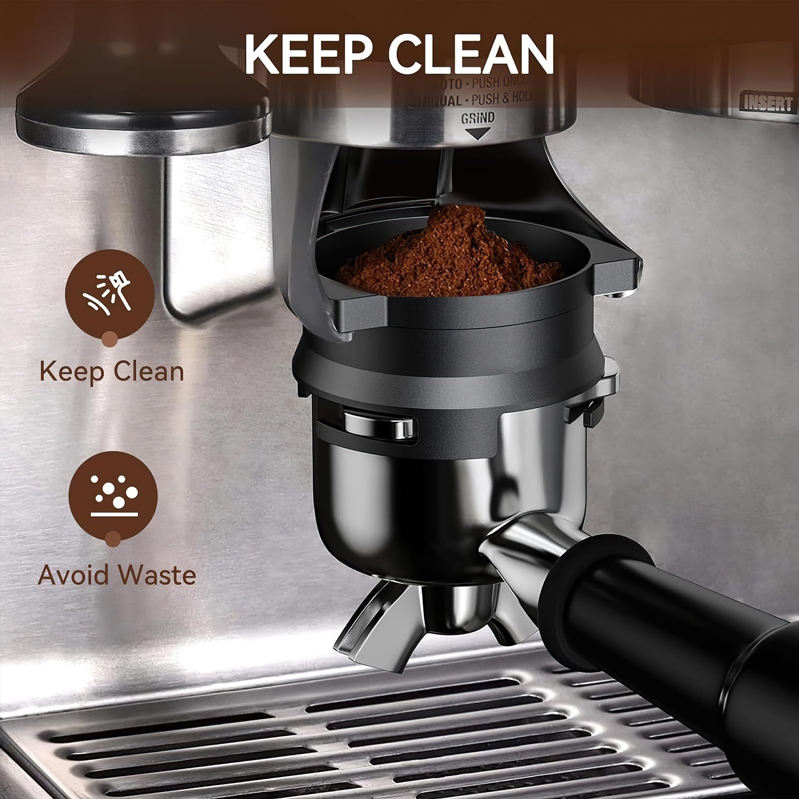 Coffee Dosing Ring 54mm Aluminum Coffee Dosing Funnel - Hands-Free For ...