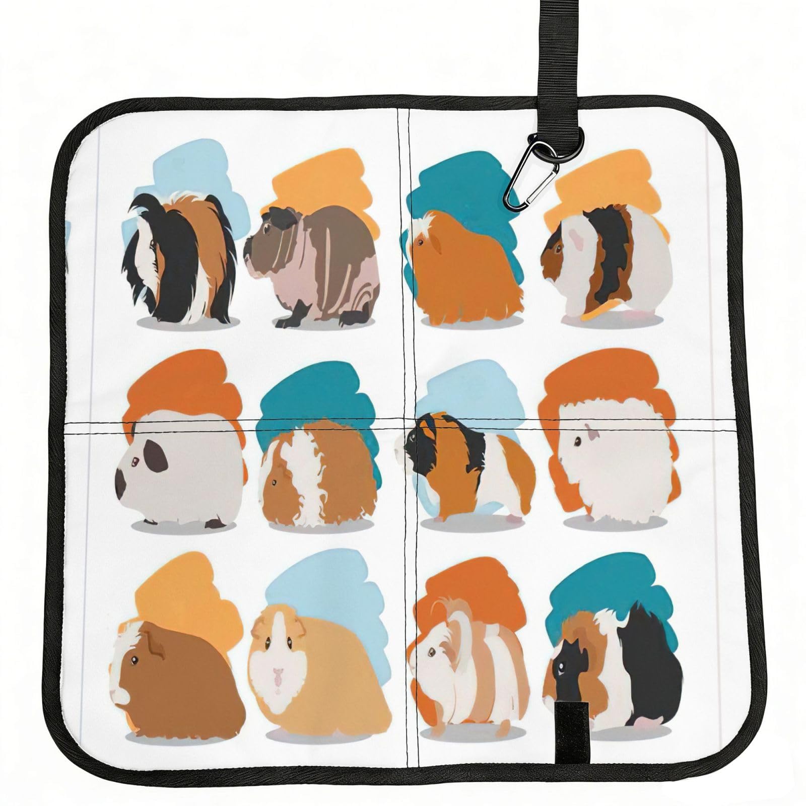 SDEGTHO Guinea Pig Illustration Printed Foldable Seat Pad with Closure, Lightweight Cushion for Airplane Travel Camping