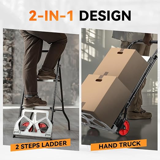 Auto Dynasty Carretilla Plegable 2 en 1 con Escalera y 2 Ruedas miniatura 3