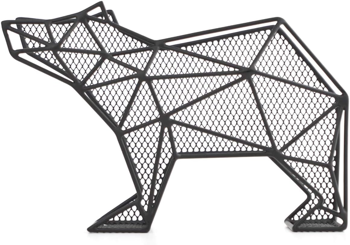 Kikkerland Bear Wall Mount Letter Organizer, 24.9 x 5.1 x 15.5 cm, Black