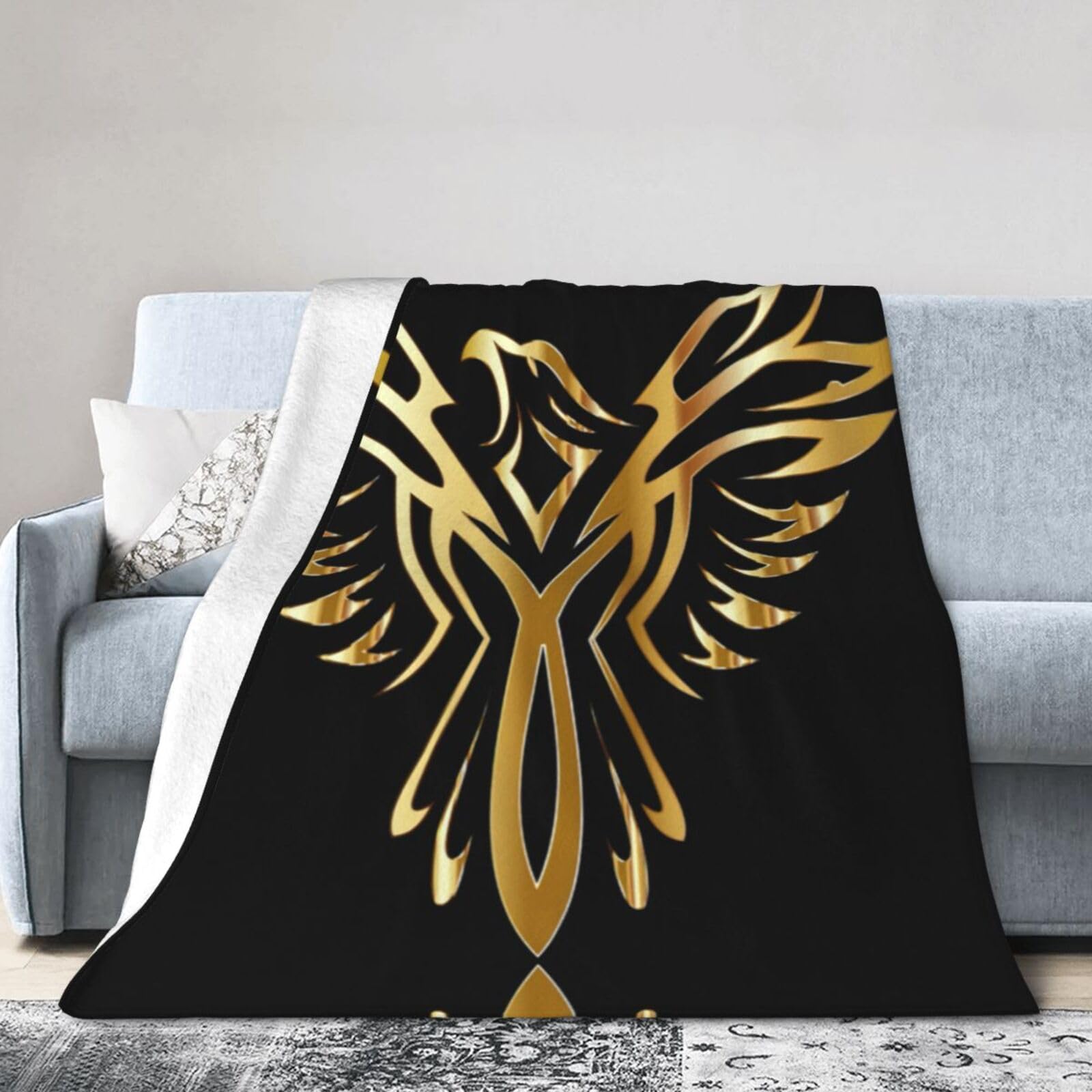 Uusnwaa Soft Cosy Fleece Warm Throw Phoenix Print Blanket