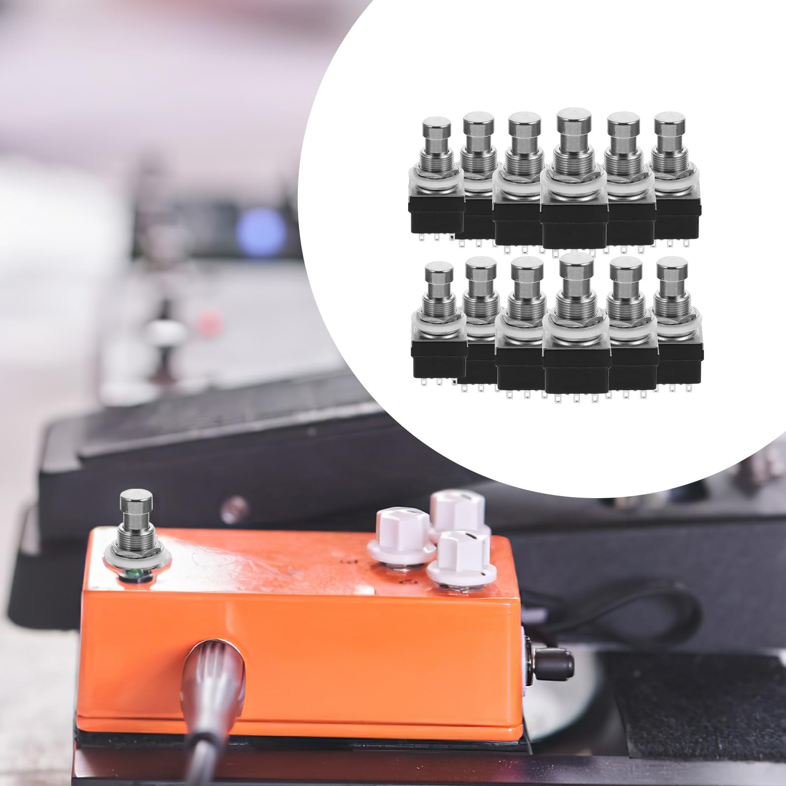 Lot de 12 Pédales D'effet pour Guitare 3dpt, Interrupteur à 9 Broches, Accessoire Noir Compatible Amplificateur, pour Guitare Acoustique et Basse, Indispensable pour Maintenance