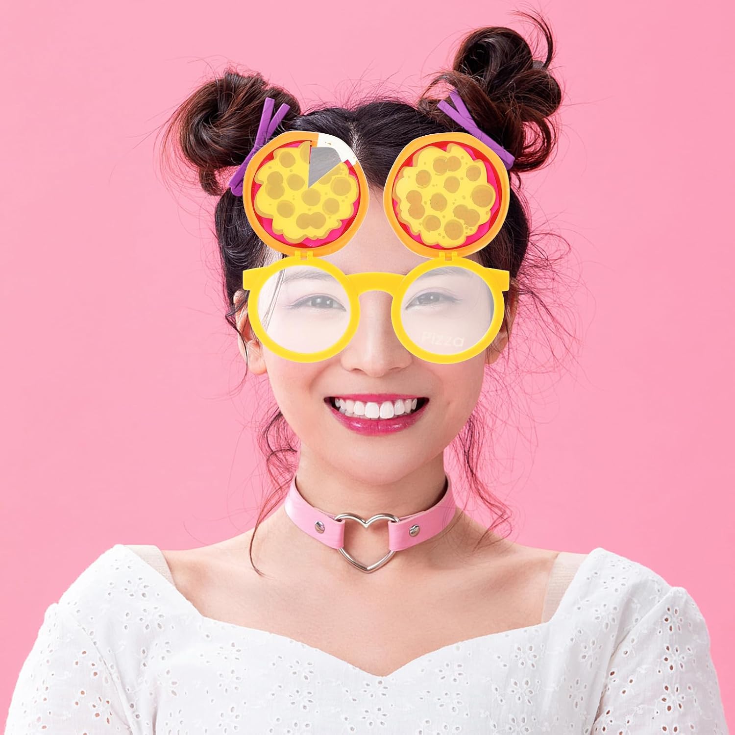 2pcs Pizza Sunglasses Funny Glasses Christmas Toys Costumes Accessories Holiday New Year Decorations Supplies Christmas Party Favors for Kids Adults …