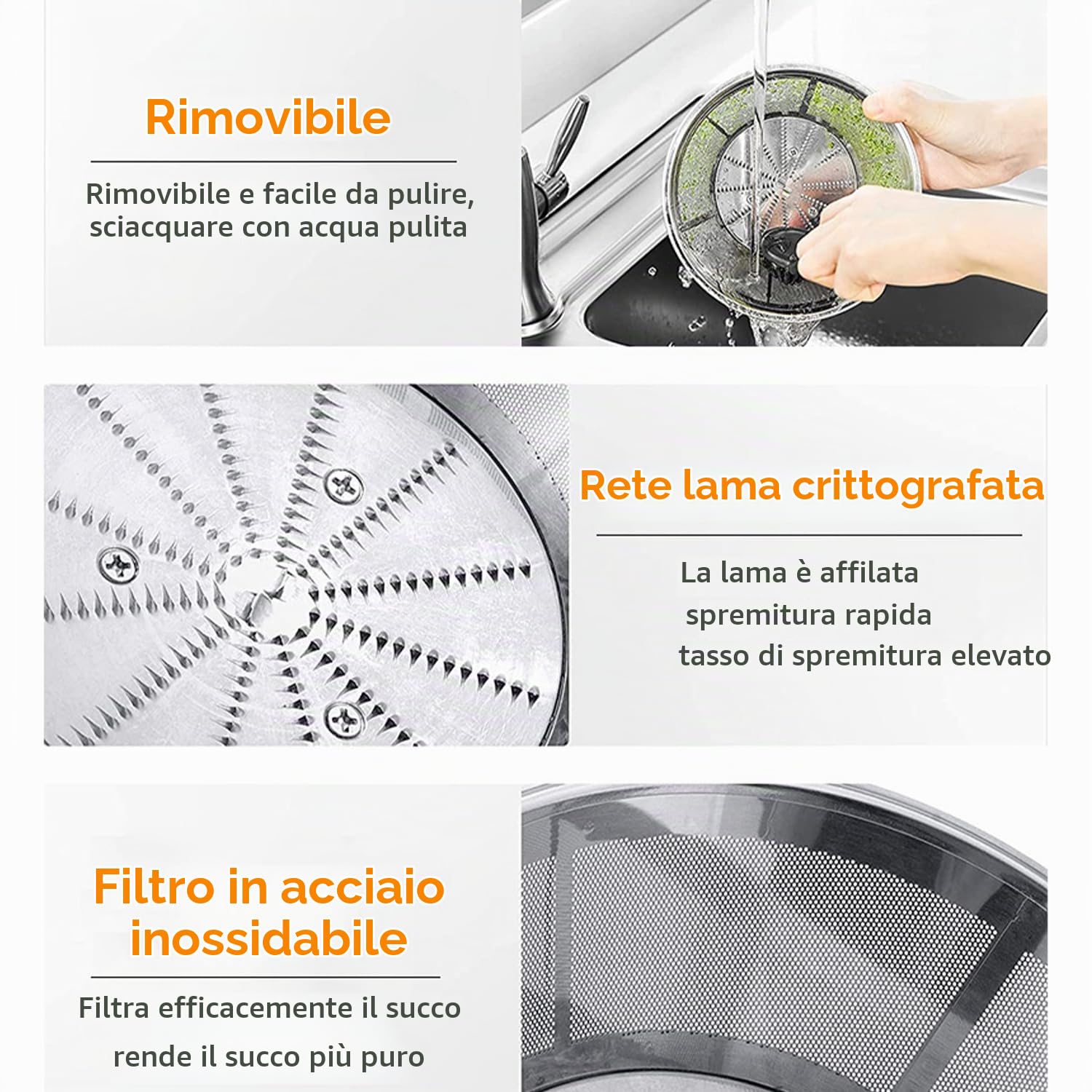 800W Estrattore di Succo Professionale, MOKEKA Centrifuga Frutta e Verdura, 2 Velocità, Pulizia Facile, Acciaio Inox, Base Anti-Scivolo