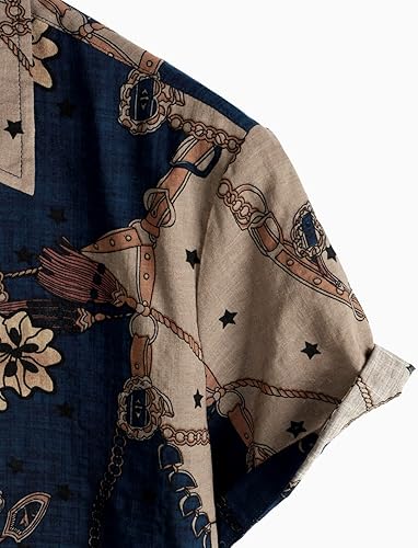 Vista 4 de VATPAVE Mens Casual Short Sleeve Button Down Shirts Regular Fit Hawaiian Summer Shirts