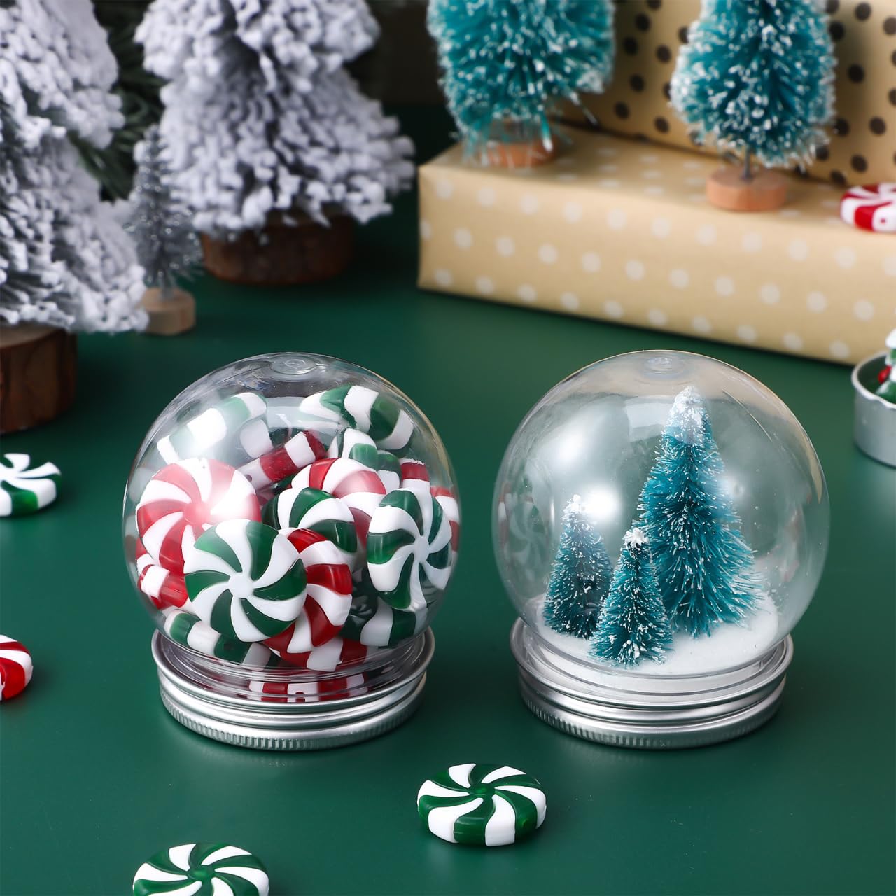 Bolas de Nieve Mini, 10 Unidades - Plástico Rellenable para Adultos