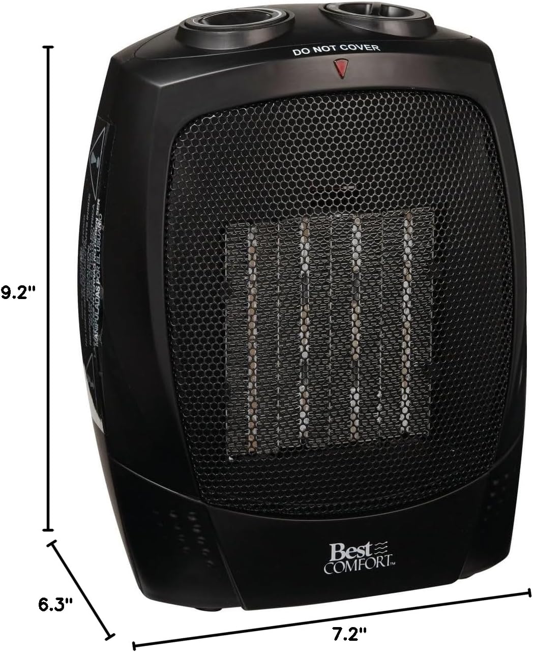 GiveBest Portable Ceramic Space Heater dimensions