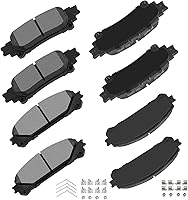Vista 28 de cciyu D1094 D1100 Kit de pastillas de freno de cerámica delanteras y traseras, 8 piezas para Nissan Frontier 2005-2018, 2005-2015 para Nissan