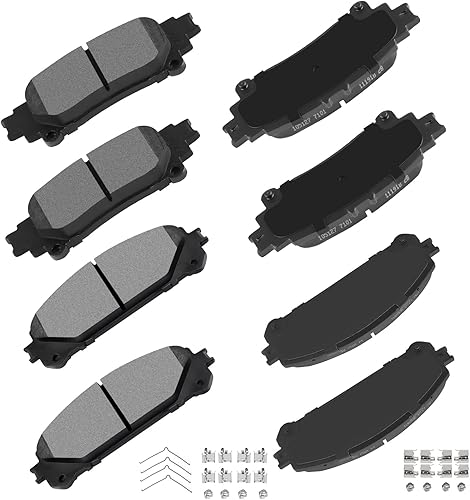 Miniatura 28 de cciyu D1094 D1100 Kit de pastillas de freno de cerámica delanteras y traseras, 8 piezas para Nissan Frontier 2005-2018, 2005-2015 para Nissan