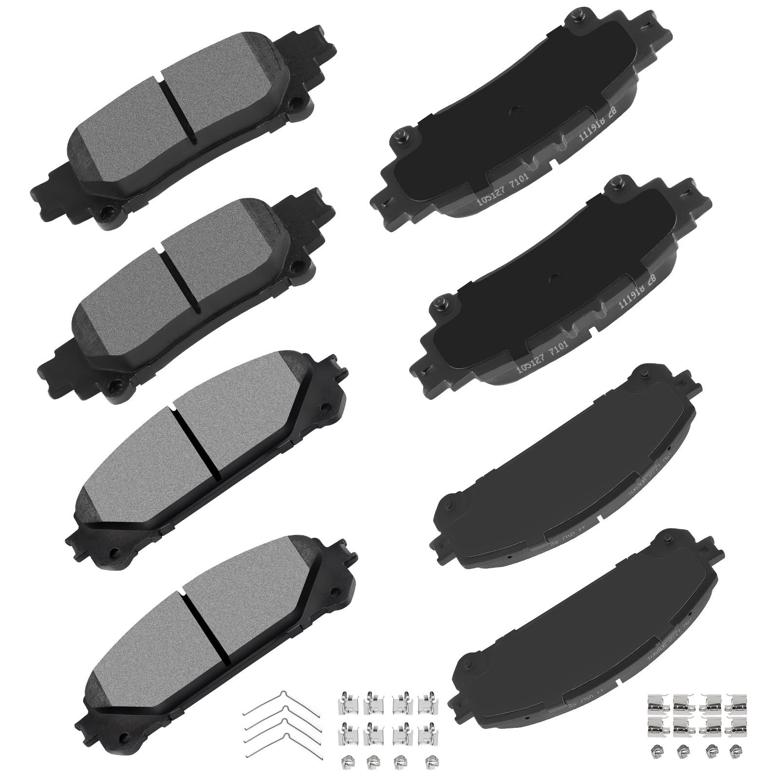 Photo 1 of **RUSTED*** cciyu D1324 D1391 Front & Rear Ceramic Brake Pads Kits 8pcs fit For 2010-2015 For Lexus RX350, 2010-2015 For Lexus RX450h, 2014-2019 For Toyota For Highlander, 2011-2019 For Toyota For Sienna