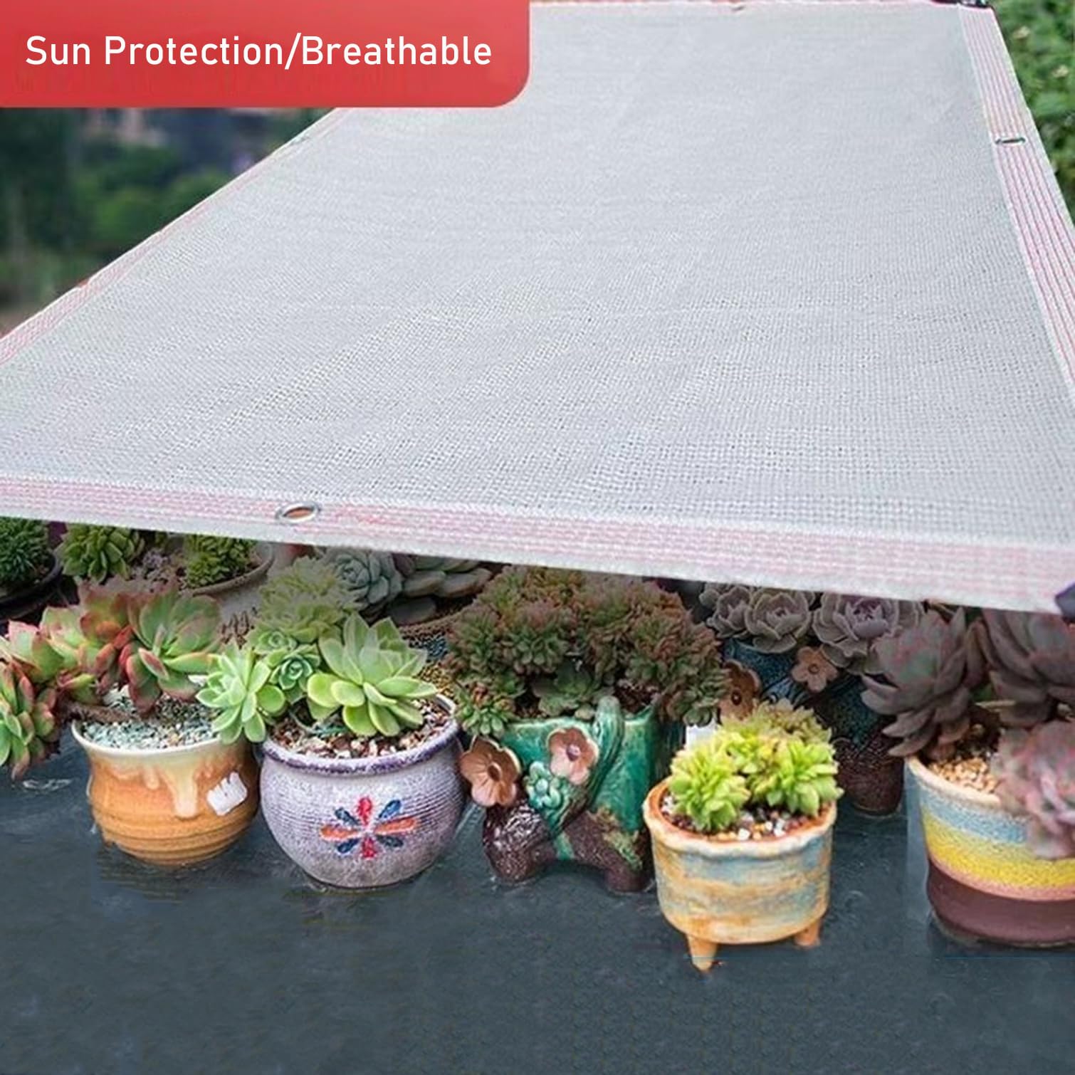 Rete ombreggiante con protezione UV al 90%, in tessuto bianco con occhielli, traspirante, per piante da serra e copertura del patio (800 cm x 800 cm)