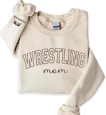 Chillever Personalized Sports Mom Sweatshirt, Custom Embroidered Team Mom Crewneck, Game Day Hoodie Gift for Women