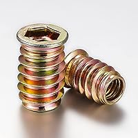 Vista 5 de 1/4"-20 200Pcs Threaded Insert for Wood Hex Drive Wood Inserts Furniture Nuts