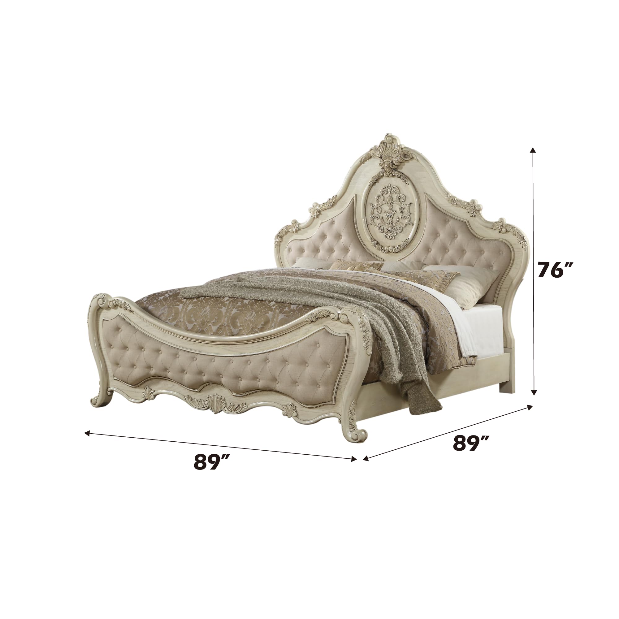 Amazon.com: ACME Furniture Ragenardus Bed, Eastern King, Fabric