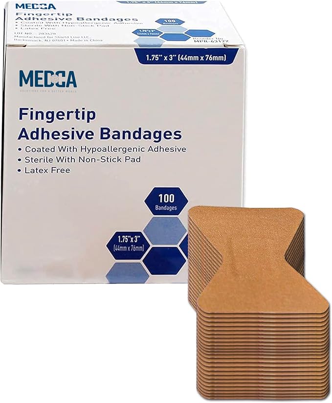 Flexible Fabric Finger Bandages 100 Count Box of Flex Fabric Adhesive Bandages FingerTip