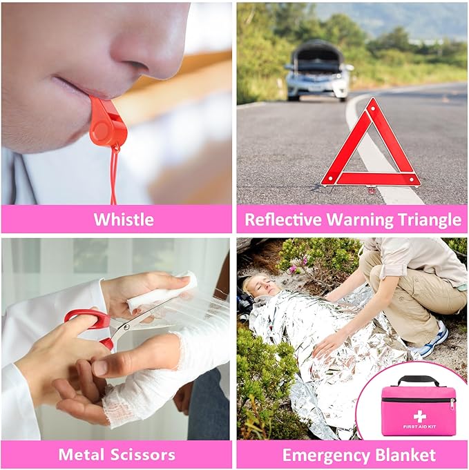 Kit de Seguridad Vial - 129 Piezas - Rosado - Emergencias en Carretera miniatura 5