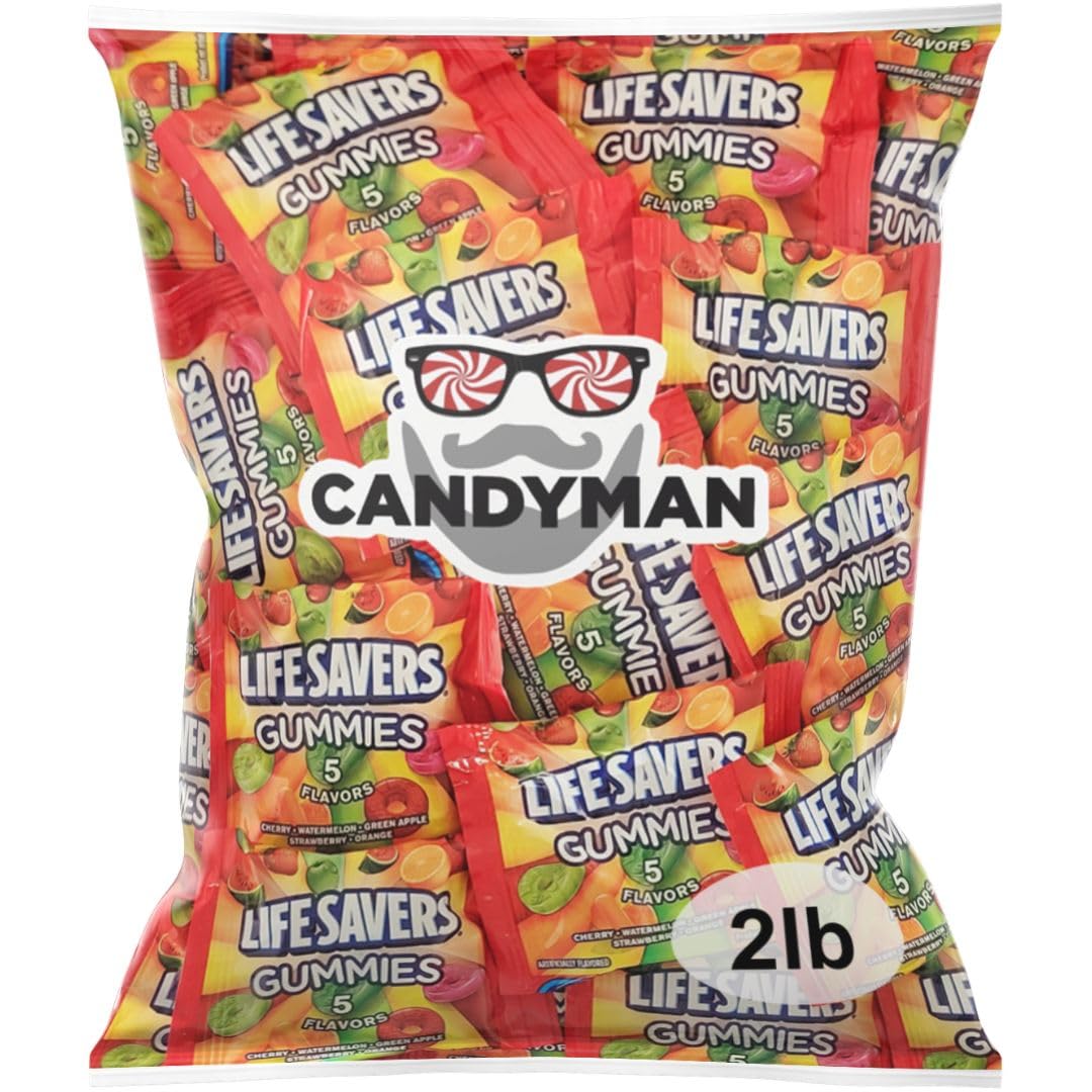 CANDYMAN Bundle of Fun Size Lifesavers Gummies 2 Pounds