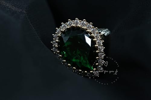 Miniatura 4 de Special Handmade Ottoman Design Emerald 925 Sterling Silver Ring, Antique Hurrem Ring, Various Size