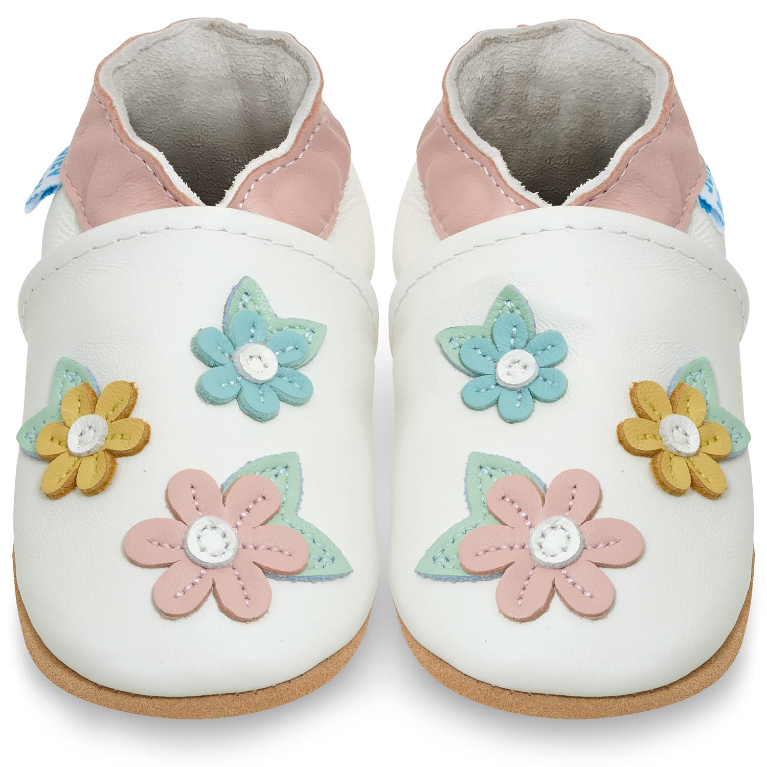 Scarpe Bambino in Morbida Pelle - Scarpine Neonato in Pelle con Suolla Scamosciata - Scarpe Primi Passi - Scarpette Neonato - Scarpe Bambina Ragazza Ragazzo …