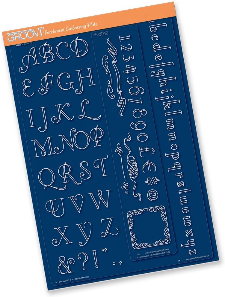 Groovi Plate Mate (Art Deco Alphabet) for Border Plates