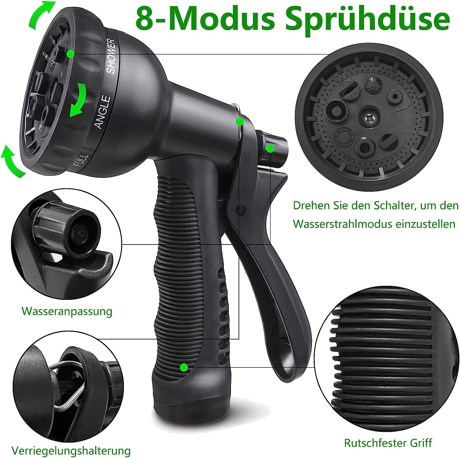 Tubo da giardino espandibile da 30 m, flessibile, retrattile, ugello a spruzzo a 7 funzioni, per giardinaggio, lavaggio auto, bagno di animali