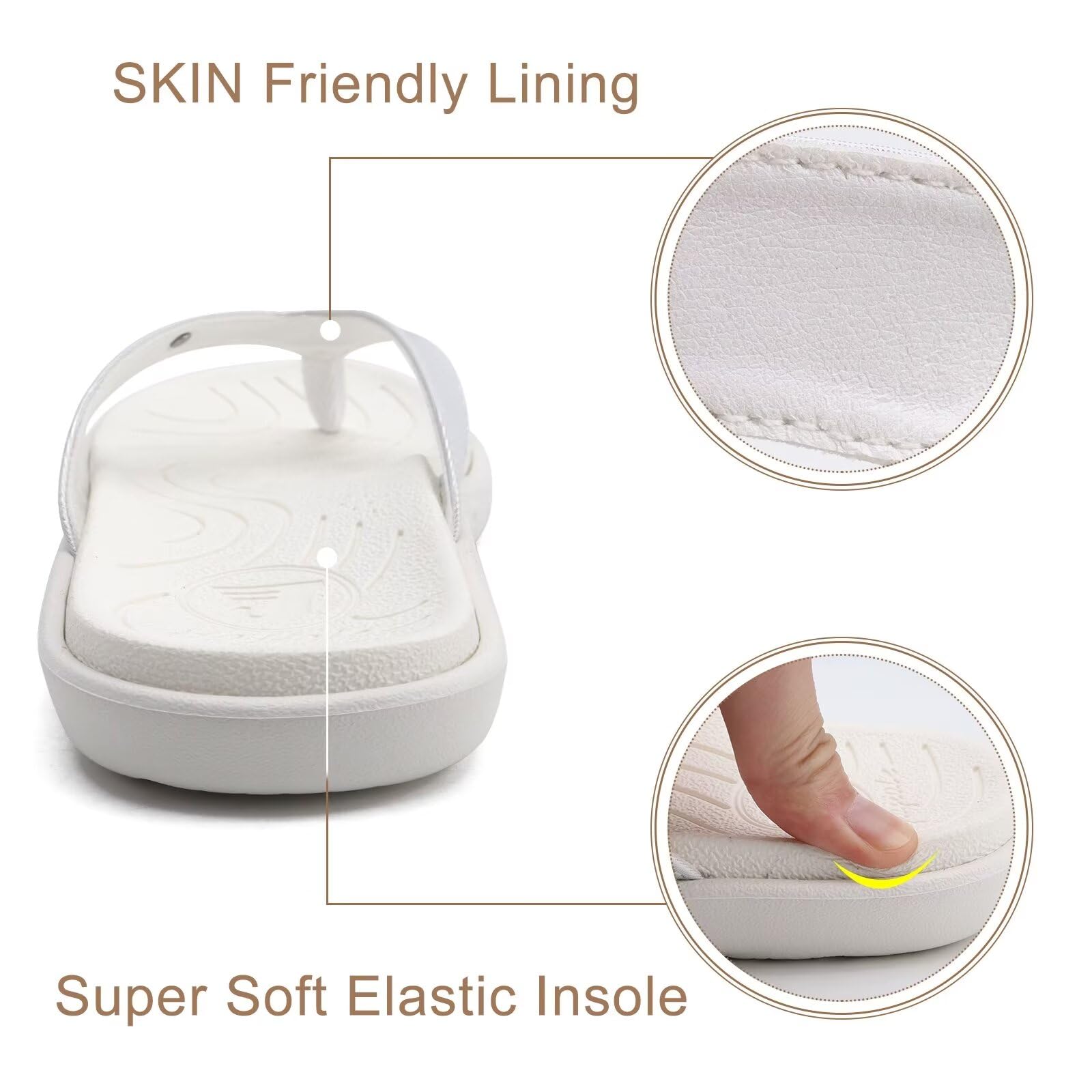 jiajiale Infradito Donna Moda Ortopediche Estive Comode Pelle Supporto Arco Plantare Flip Flop Doccia Spiaggia Piscina Aperte Mare Leggere Eleganti Ciabatte Antiscivolo Gomma Suole