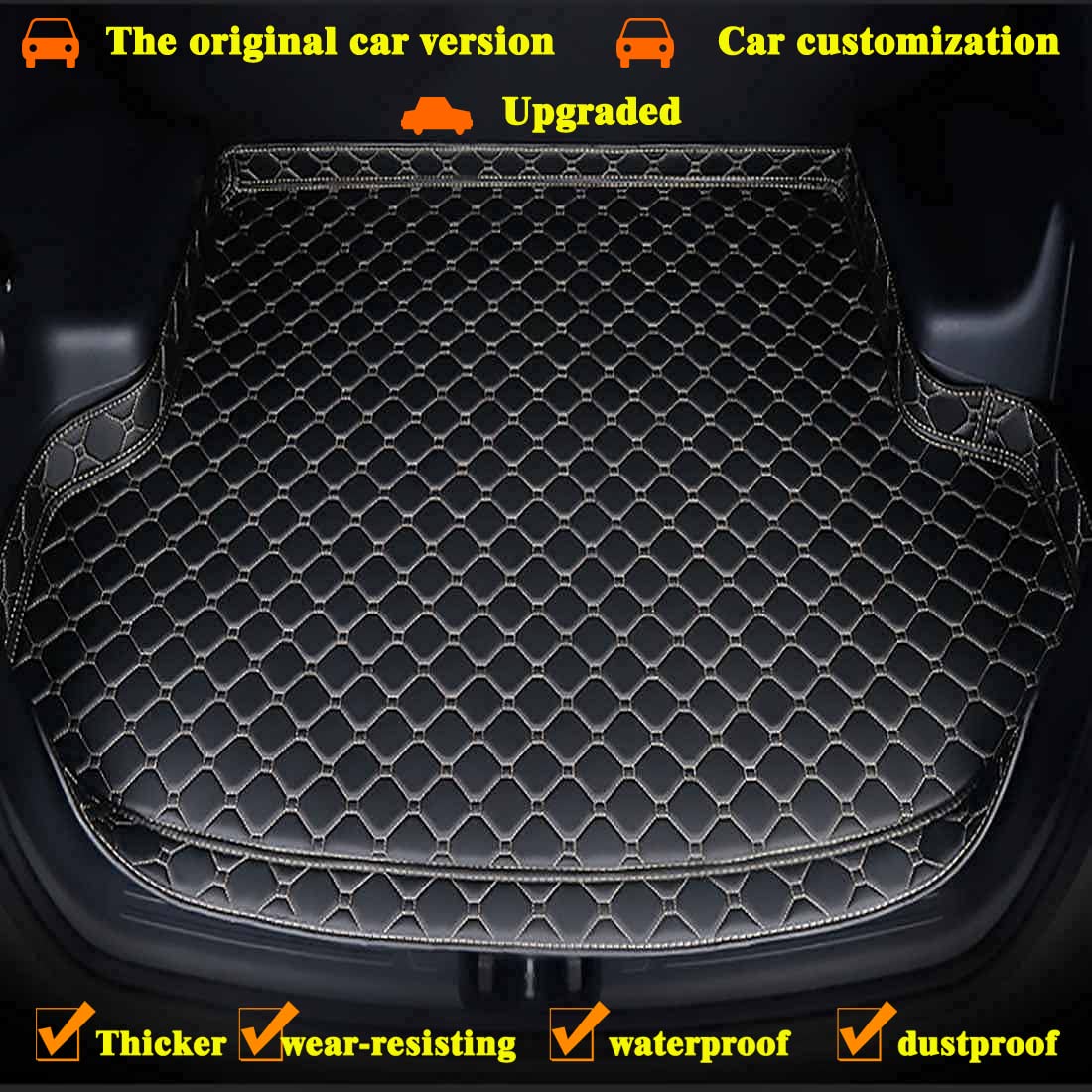 3W Tapis Coffre Et Tapis Voiture Pour Volvo XC60 2018-2025 2026 Kit 4, Facile à Nettoyer Tapis De Sol Toutes Saisons En Thorex™ Antidérapant Imperméable Tapis Coffre Voiture Compatibles Avec Volvo