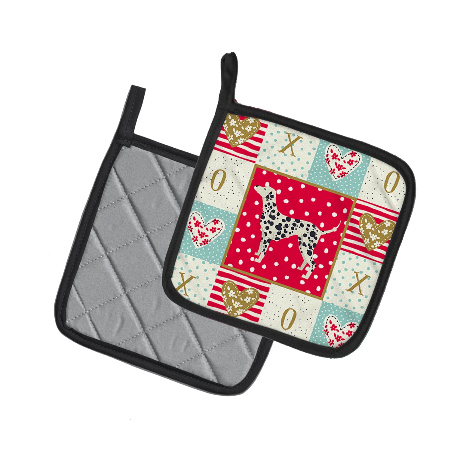 Caroline's Treasures CK5924PTHD, Dalmatiner-Motiv, 2 Stück Topflappen, Stoff, Mehrfarbig, 7.5HX7.5W