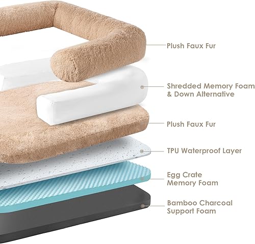 Miniatura 4 de EHEYCIGA Cama plegable para perros de 40 x 30 x 6 pulgadas, cama ortopédica calmante de espuma viscoelástica para perros pequeños, sofá cama lavable