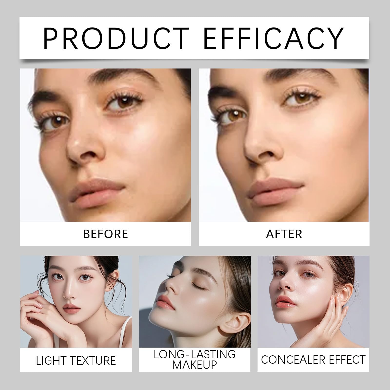 Crème Serentia Peau Parfaite et Éclat Instantanément, BB Crème Coréenne Peau Parfaite et Éclat, CC Crème Air Cushion Fond de Teint Champignon, Anti-cernes Hydratant Waterproof et Sébum (B1)