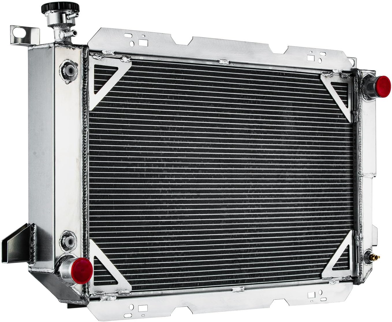 4 Row Core Radiator Kiayuiey Aluminum Radiator Compatible for 1985-1997 FORD BRONCO F150 F250 F350 5.0L 5.8L 7.5L