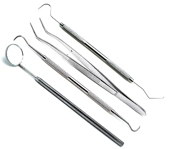 Dental Examination Set Mirror 5, Explorer 23/17, Sickle Scalar, Meriam Tweezer Diagnostic Examination Instruments