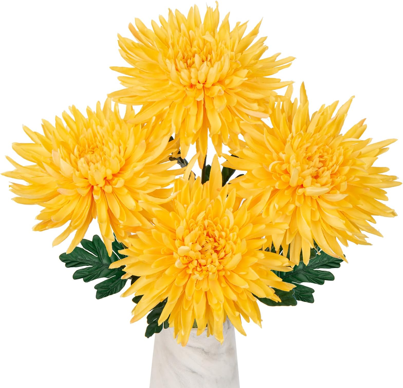 Oairse 4'' Large Artificial Chrysanthemum Flowers 6 Flower Head with