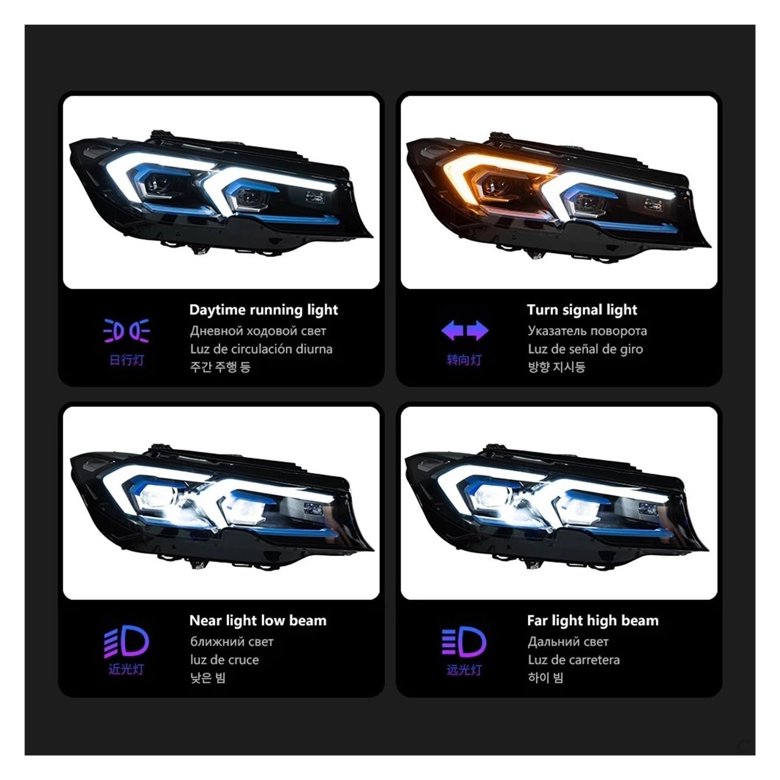 1 Coppia di fari per Auto per BMW G20 G28 2019-2022 320i Serie 3, fari Anteriori, luci diurne a LED, Accessori Auto