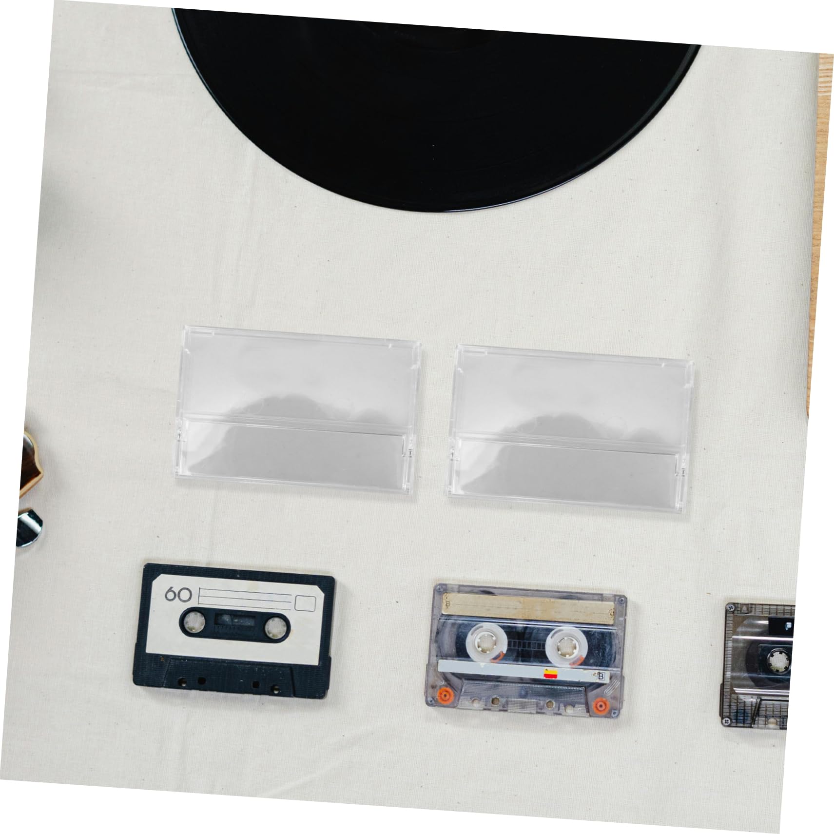 ibasenice Custodia per Cassette Audio 5 Pezzi in Pp Trasparente Vintage, Custodia Portacassette Adattamento Preciso per Collezionisti e Progetti DIY