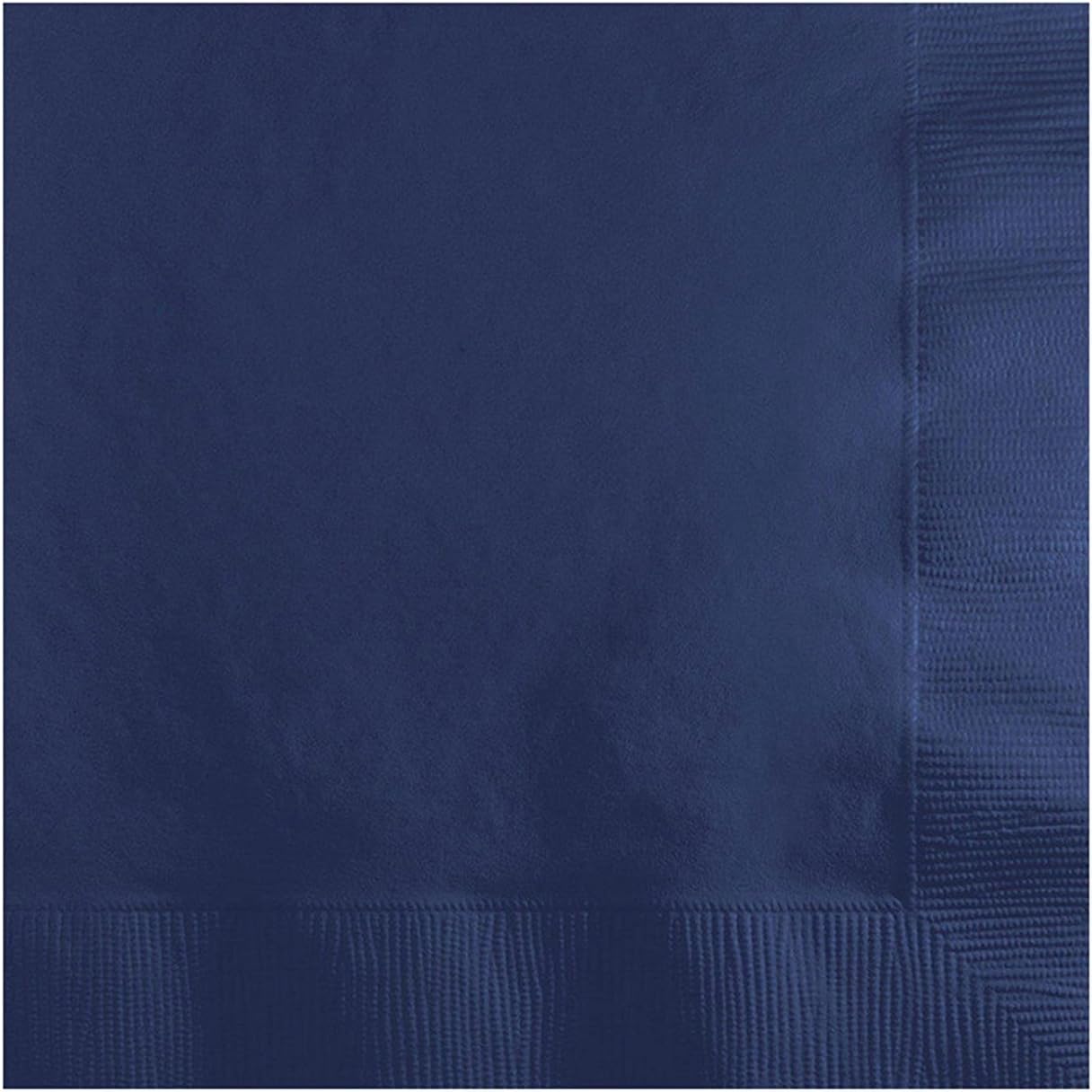 Solid Navy Beverage Napkins (100-Pack)