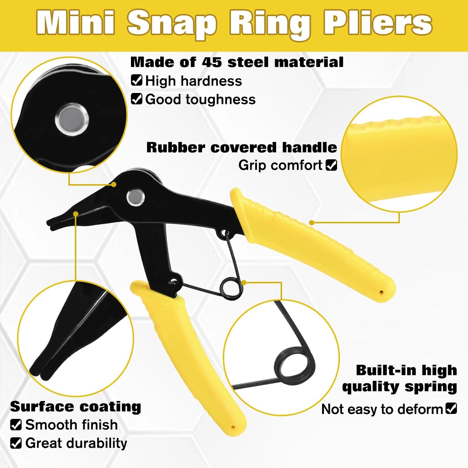 GOLD DEER Mini Snap Ring Pliers 5Inch Key Opening Circlip Pliers Mini Circlip Pliers for Automobiles Motorbikes - Image 2
