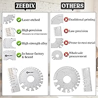 Vista 2 de ZeeDix Calibrador de hoja de cable redondo de doble cara estándar - Herramienta de medición de alambre de metal de acero inoxidable Herramienta