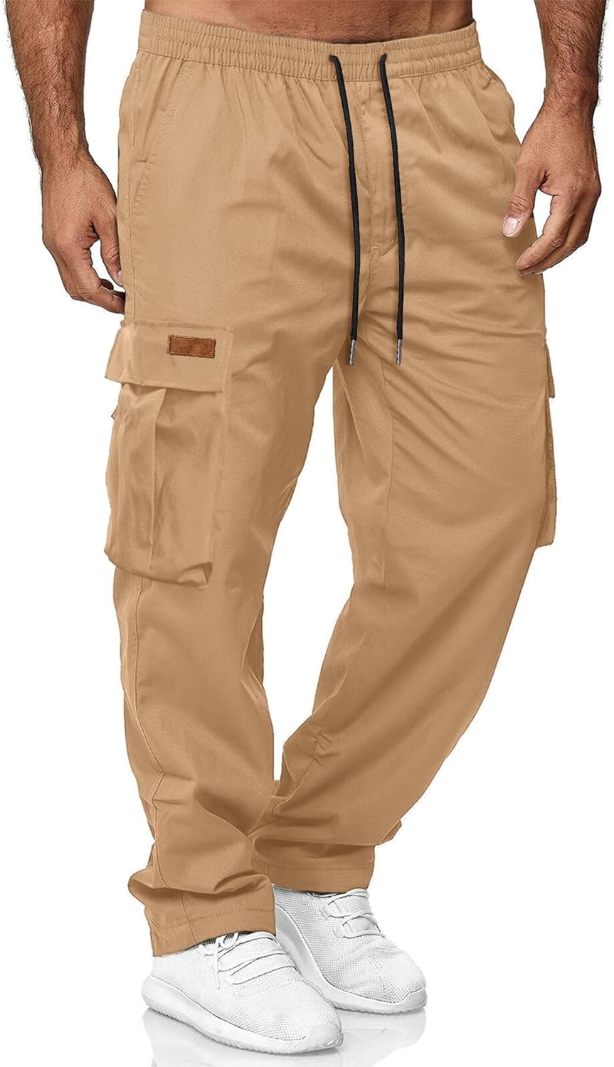HOTake Men's casual cargo joggers with pockets